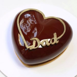 Fathers Day Mirror Glaze Heart