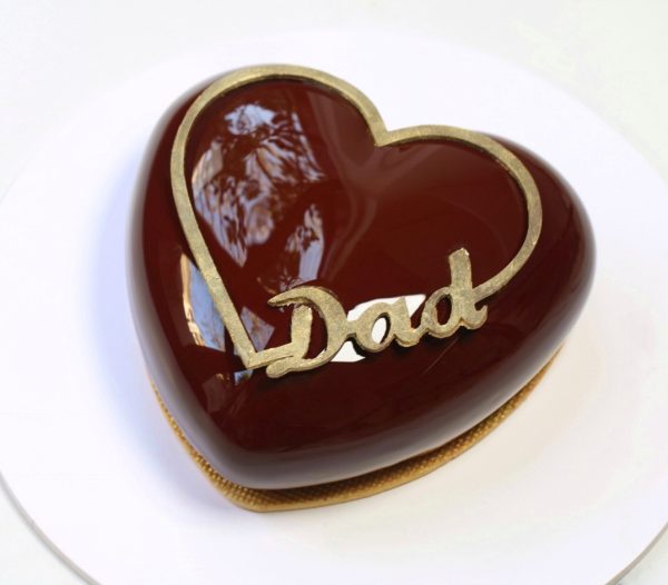 Fathers Day Mirror Glaze Heart